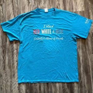 SkillsUSA T-Shirt XL Blue Graphic Tee "I Bleed Red White & Blue" Alumni Delta Pr